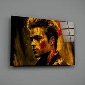 Cinematic-portrait panel bringing kinetic charge to a contemporary home theater