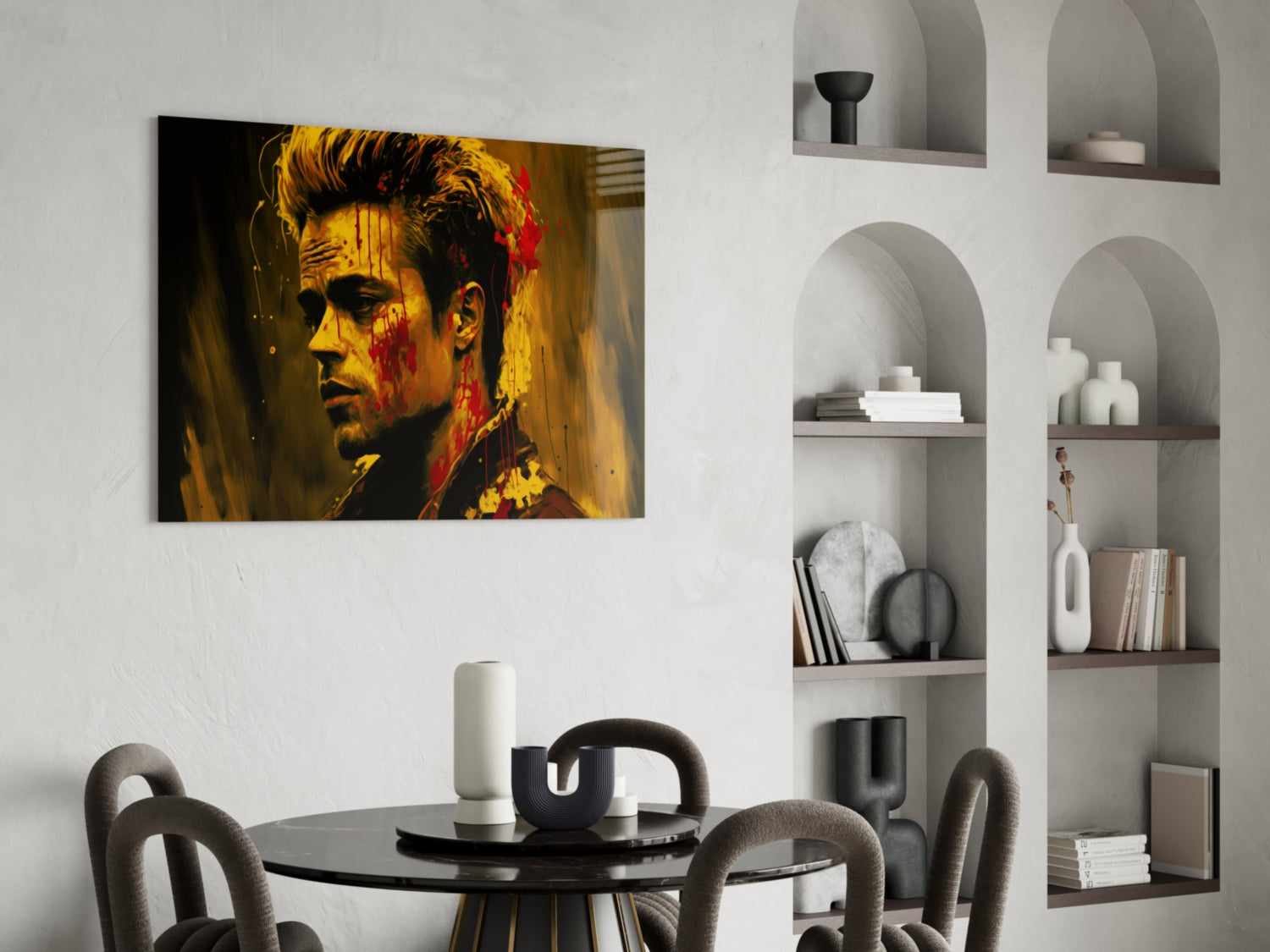 Fight Club - Tyler Durden Glass Wall Art  || Designer Collection.