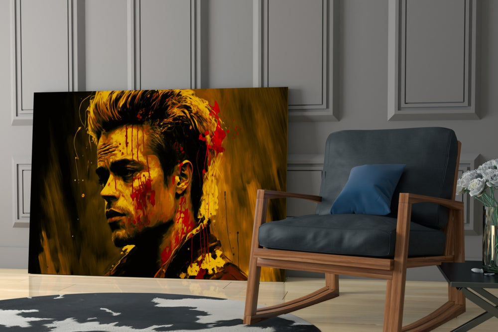 Fight Club Tyler Durden glass print enhancing a hallway with cinematic mood
