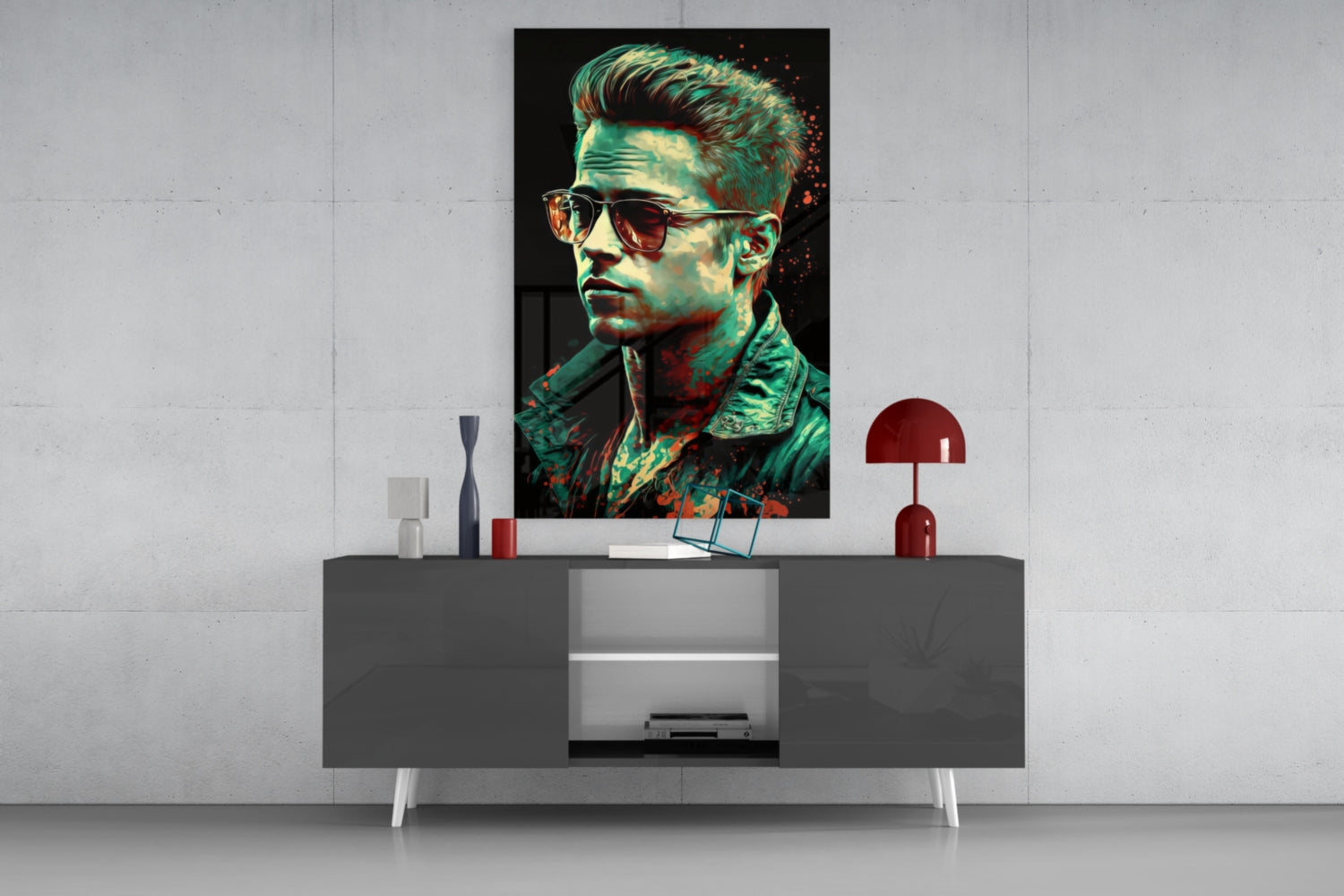 Fight Club - Tyler Durden Glass Wall Art  || Designer Collection.