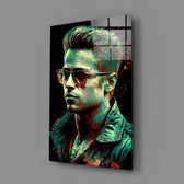 Cinematic-portrait panel bringing kinetic charm to a contemporary home theater