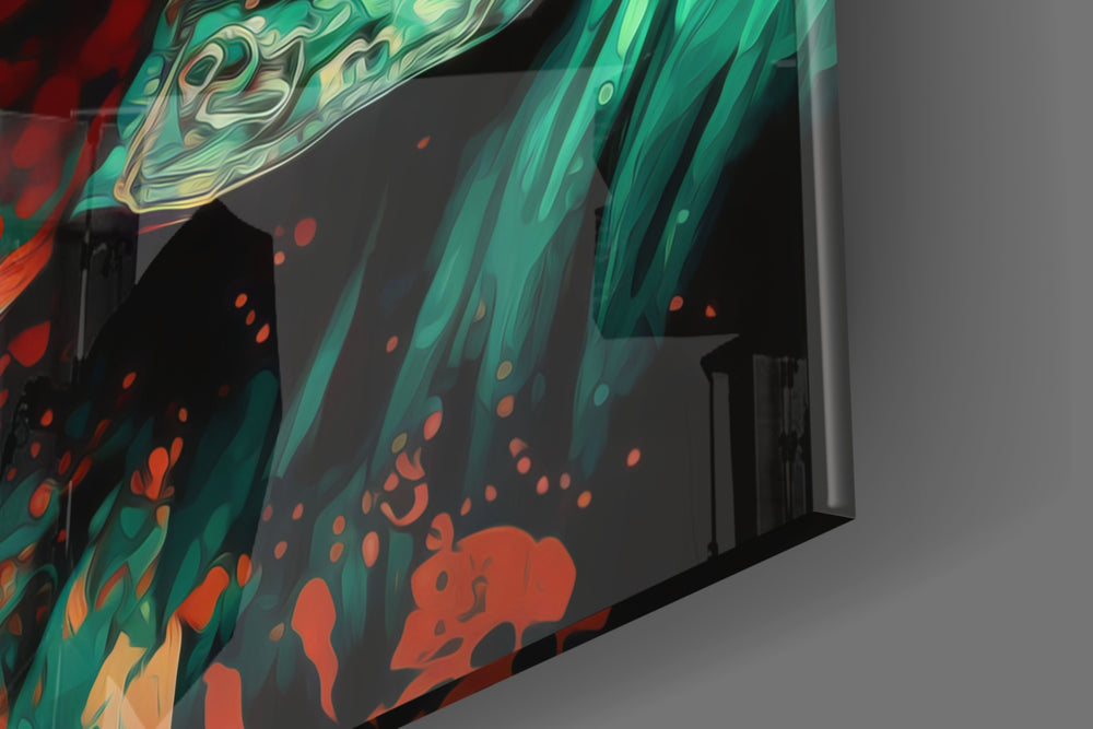 Tyler Durden artwork anchoring a wall with bold vibrant palette
