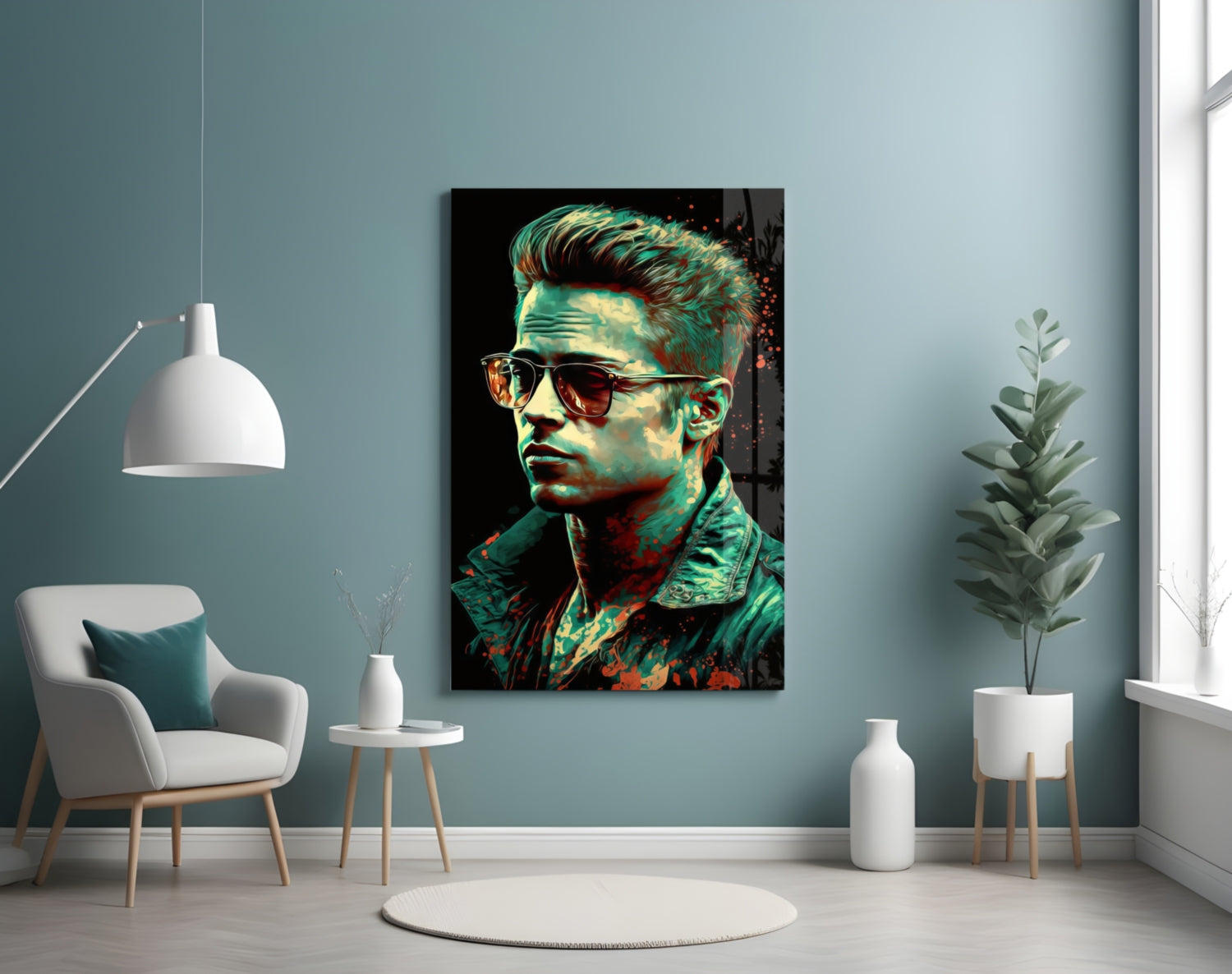 Fight Club - Tyler Durden Glass Wall Art  || Designer Collection.