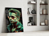 Fight Club Tyler Durden glass print enhancing a hallway with cinematic mood
