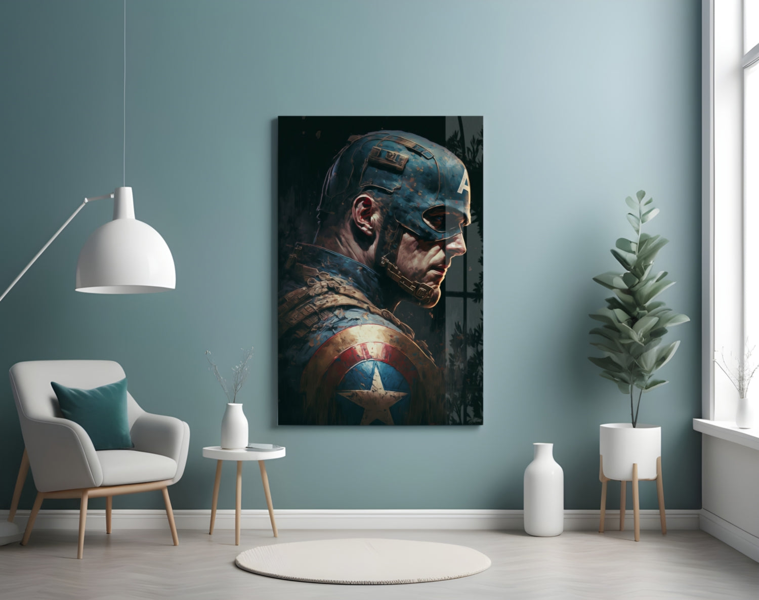 Captain America Glass Wall Art  || Designer Collection.