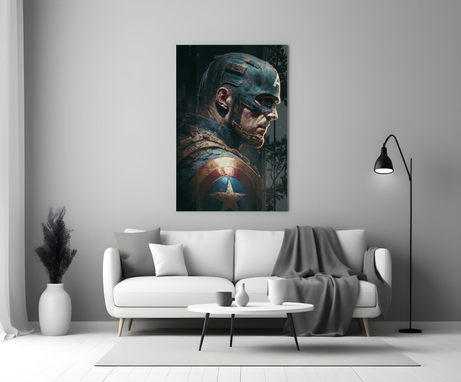 Captain America Glass Wall Art  || Designer Collection.