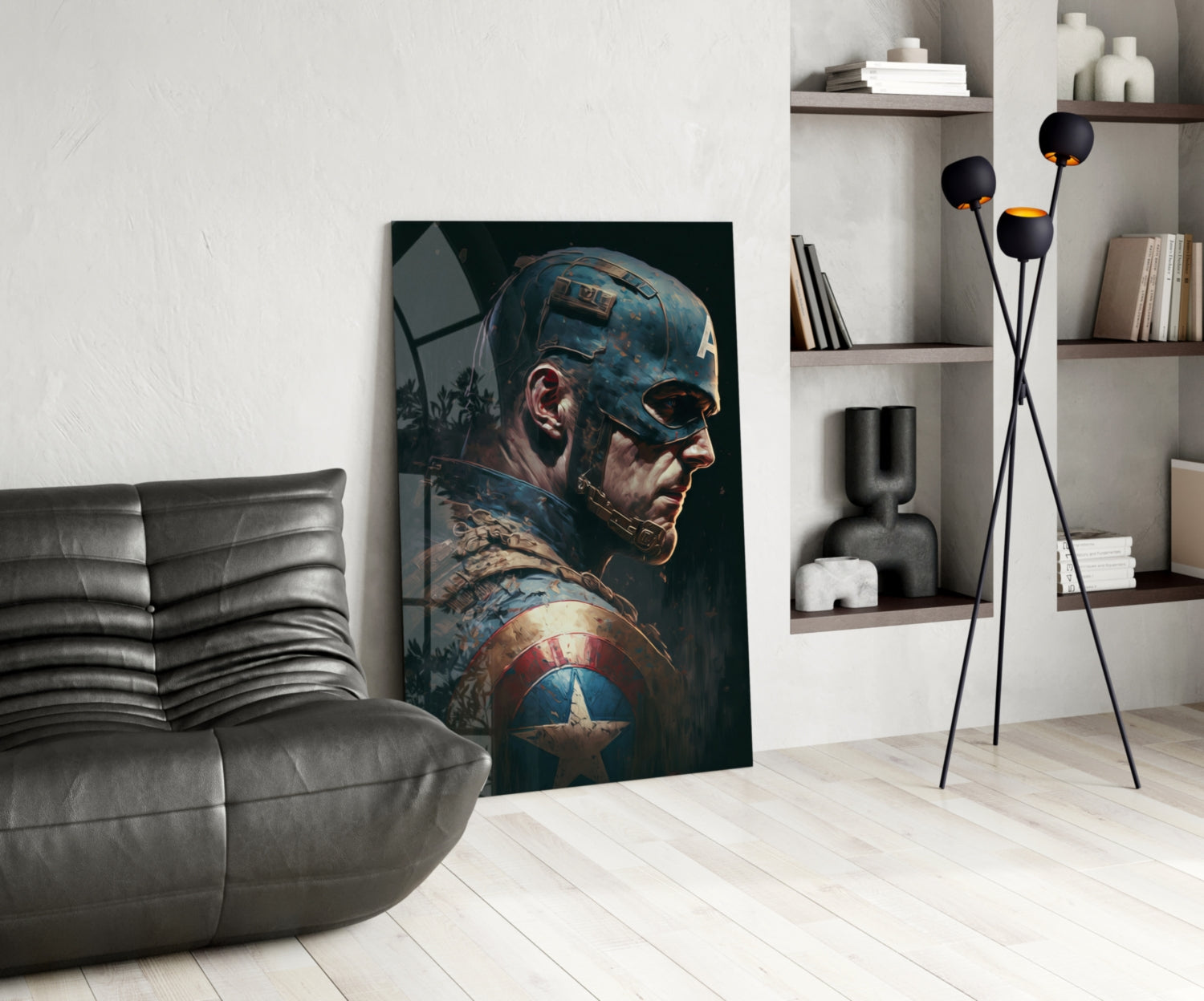 Captain America Glass Wall Art  || Designer Collection.