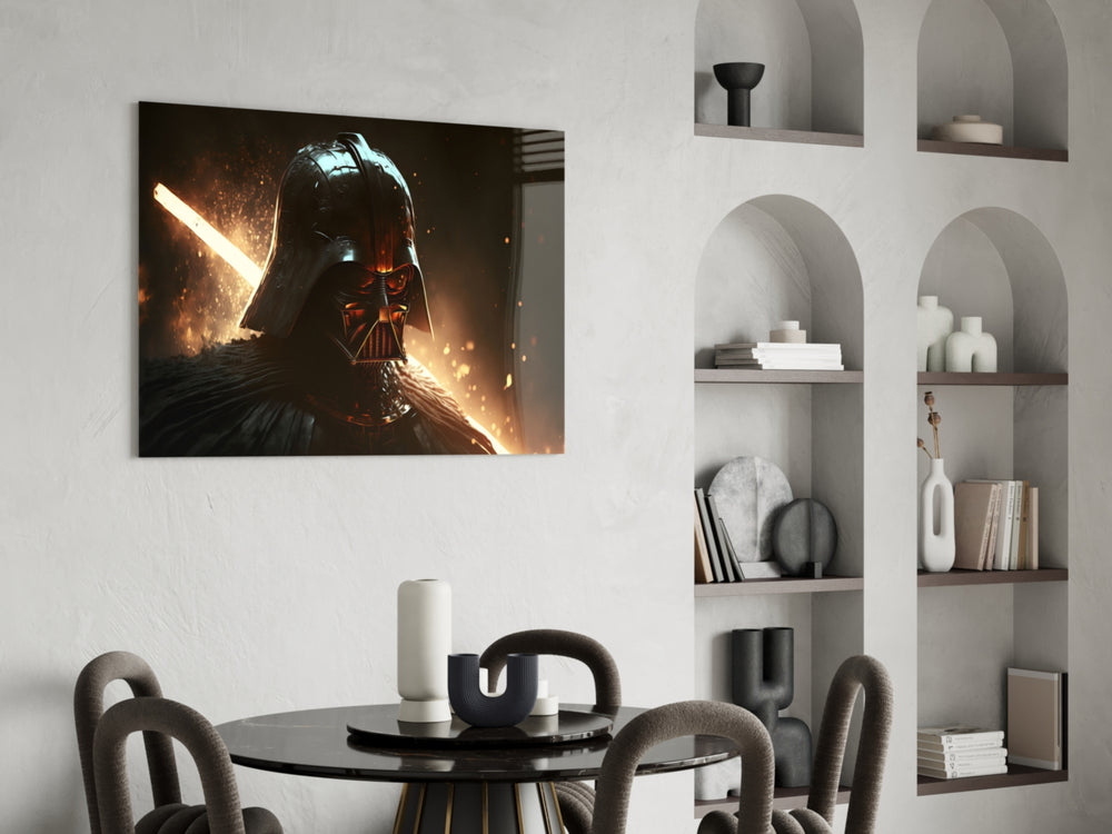 Darth Vader panel adding editorial drama to a study