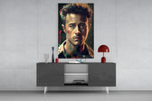Fight Club Norton panel catching lamp light to reveal its insomniac gravity