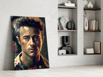 Fight Club Norton glass print enhancing a hallway with cinematic mood