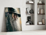 Gandalf glass print enhancing a reading nook with cinematic mood