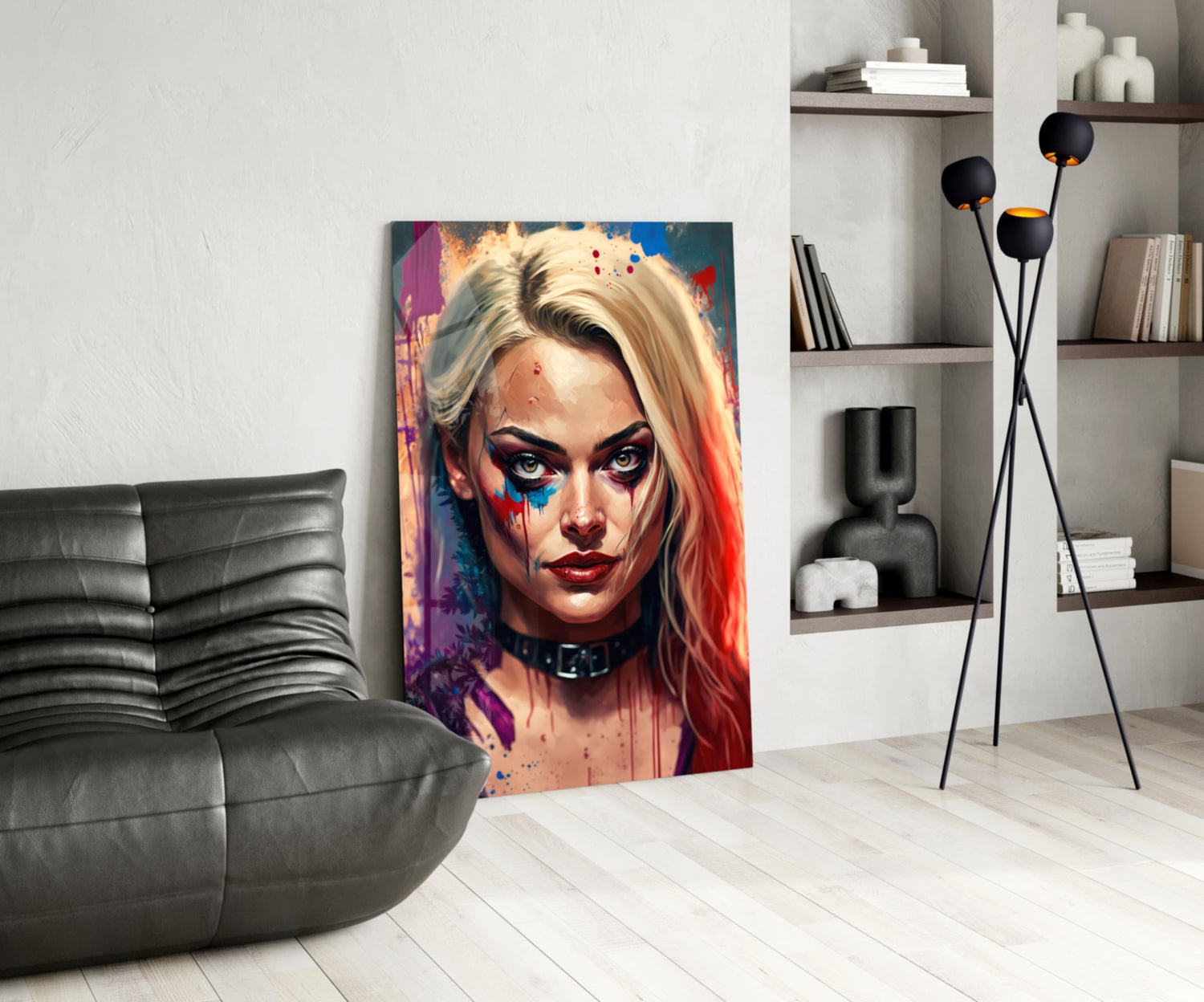 Harley Quinn Glass Wall Art  || Designer Collection.