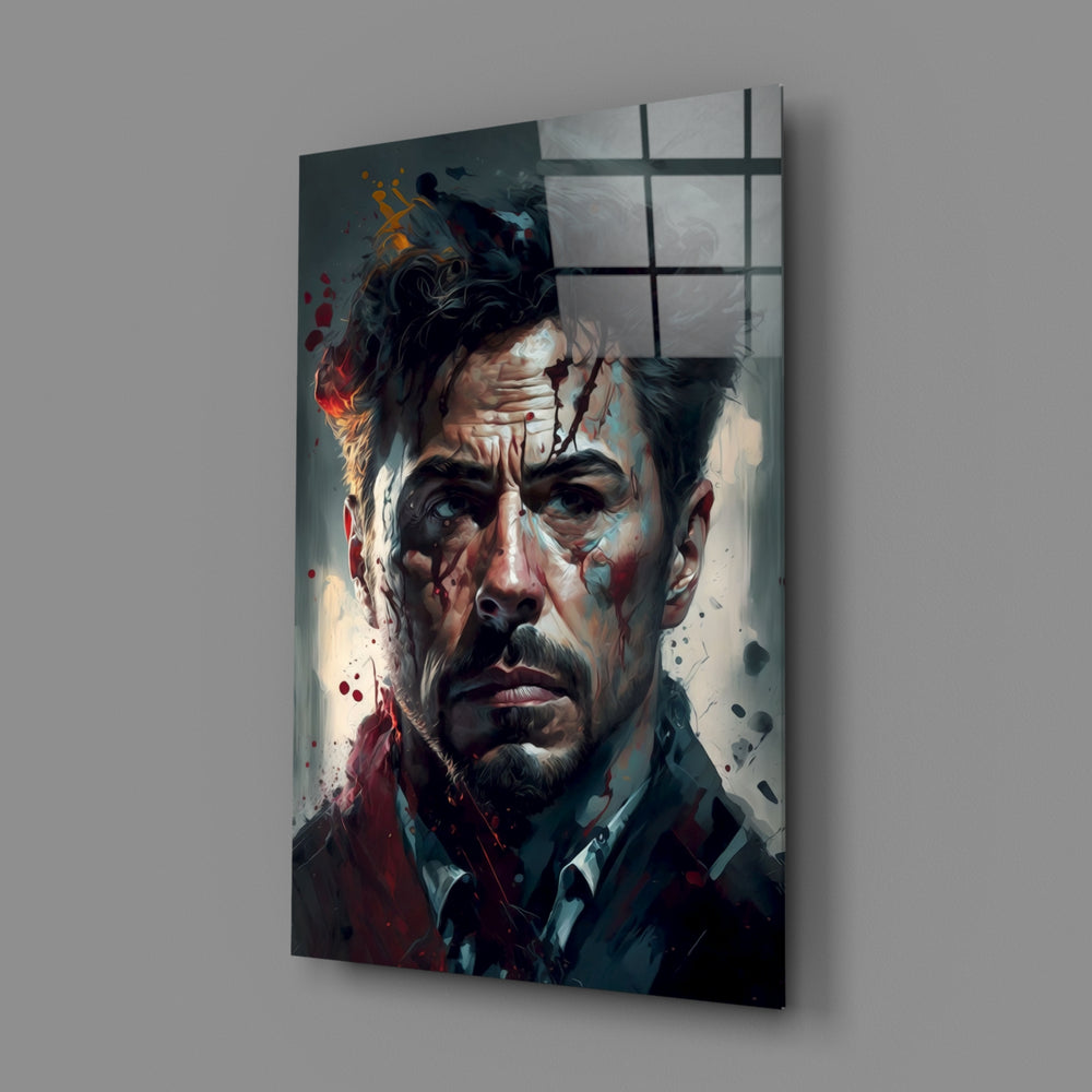 Cinematic-portrait panel bringing kinetic gravity to a contemporary home theater