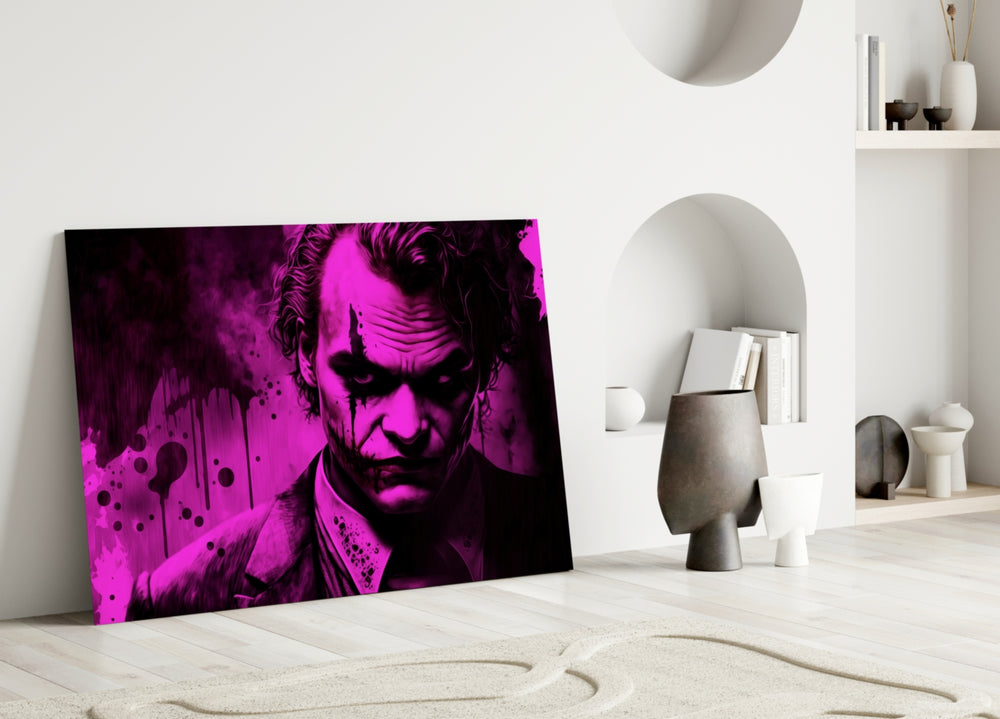 Joker close-up showing magenta wash and crimson smile