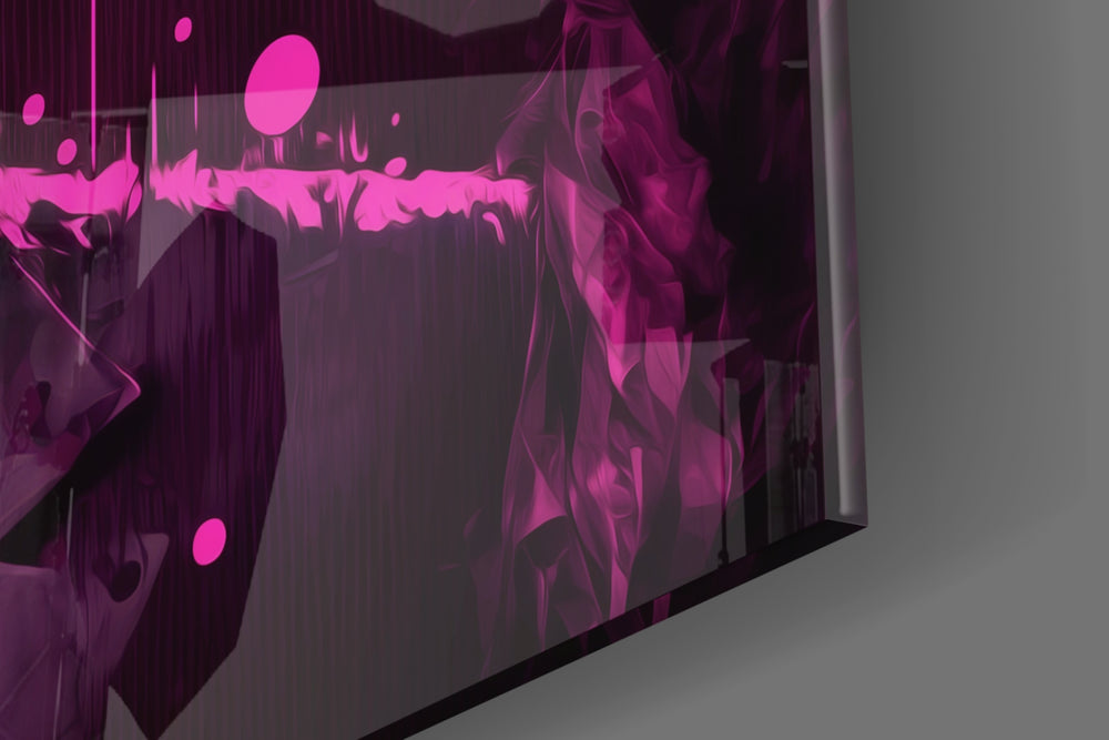 Joker artwork anchoring a wall with bold dramatic palette