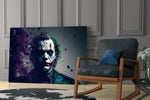 Joker glass print enhancing a hallway with cinematic mood