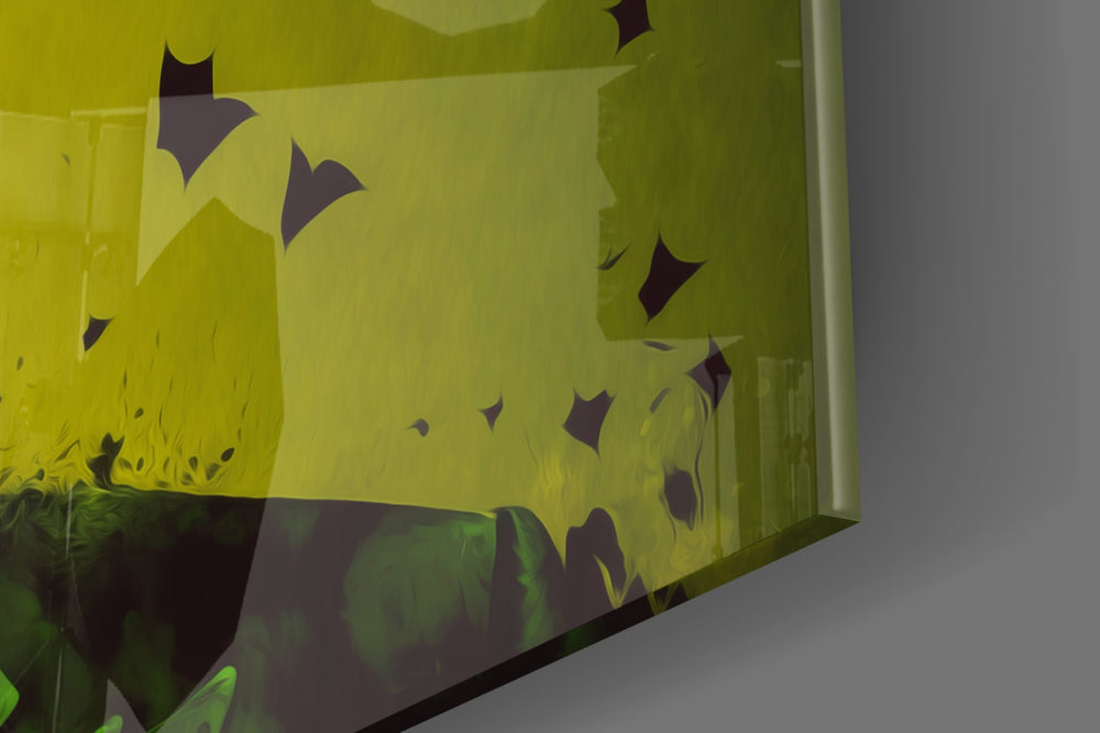 Joker artwork anchoring a wall with warm dramatic palette