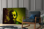 Joker glass print enhancing a hallway with cinematic mood