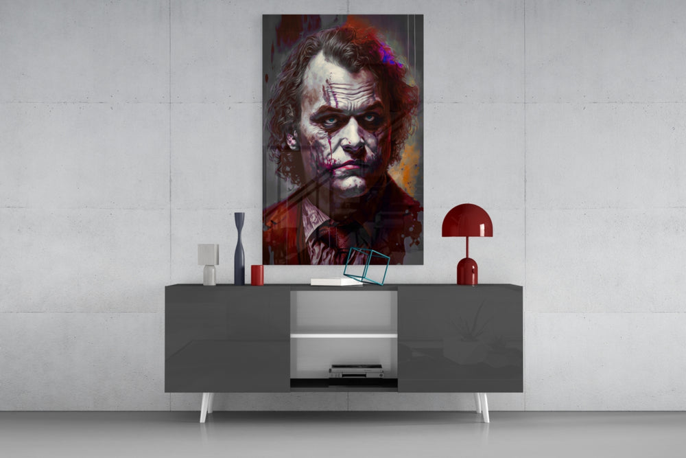 Joker panel catching lamp light to reveal its kinetic gravity