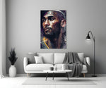 Kobe Bryant close-up showing 3/4 turn with amber embers behind the shoulder