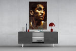Kobe Bryant panel catching lamp light to reveal its trophy gravity