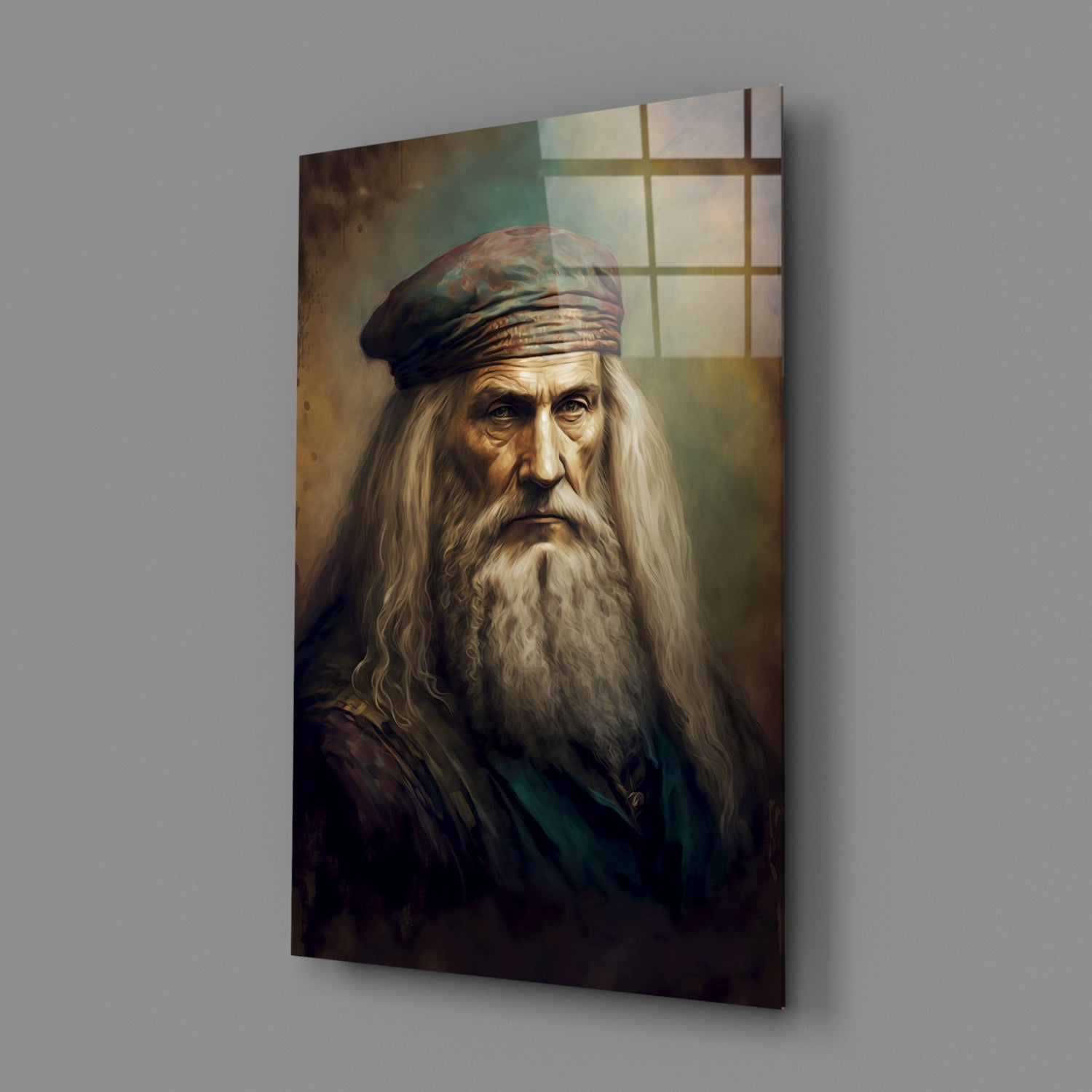 Leonardo da Vinci Glass Wall Art  || Designer Collection.