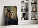 Leonardo da Vinci glass print enhancing a hallway with cinematic mood