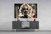 Marilyn panel catching lamp light to reveal its bronze-sepia depth