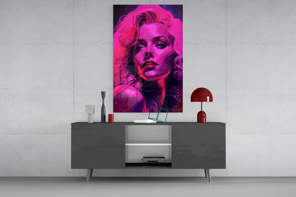 Marilyn panel catching lamp light to reveal its magenta-violet depth
