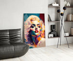 Marilyn panel adding gallery pulse to a salon mirror wall