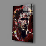Champion-portrait panel bringing painterly heat to a contemporary games corner