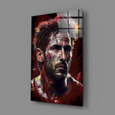 Champion-portrait panel bringing painterly heat to a contemporary games corner