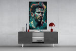 Messi panel catching lamp light to reveal its painterly streaks