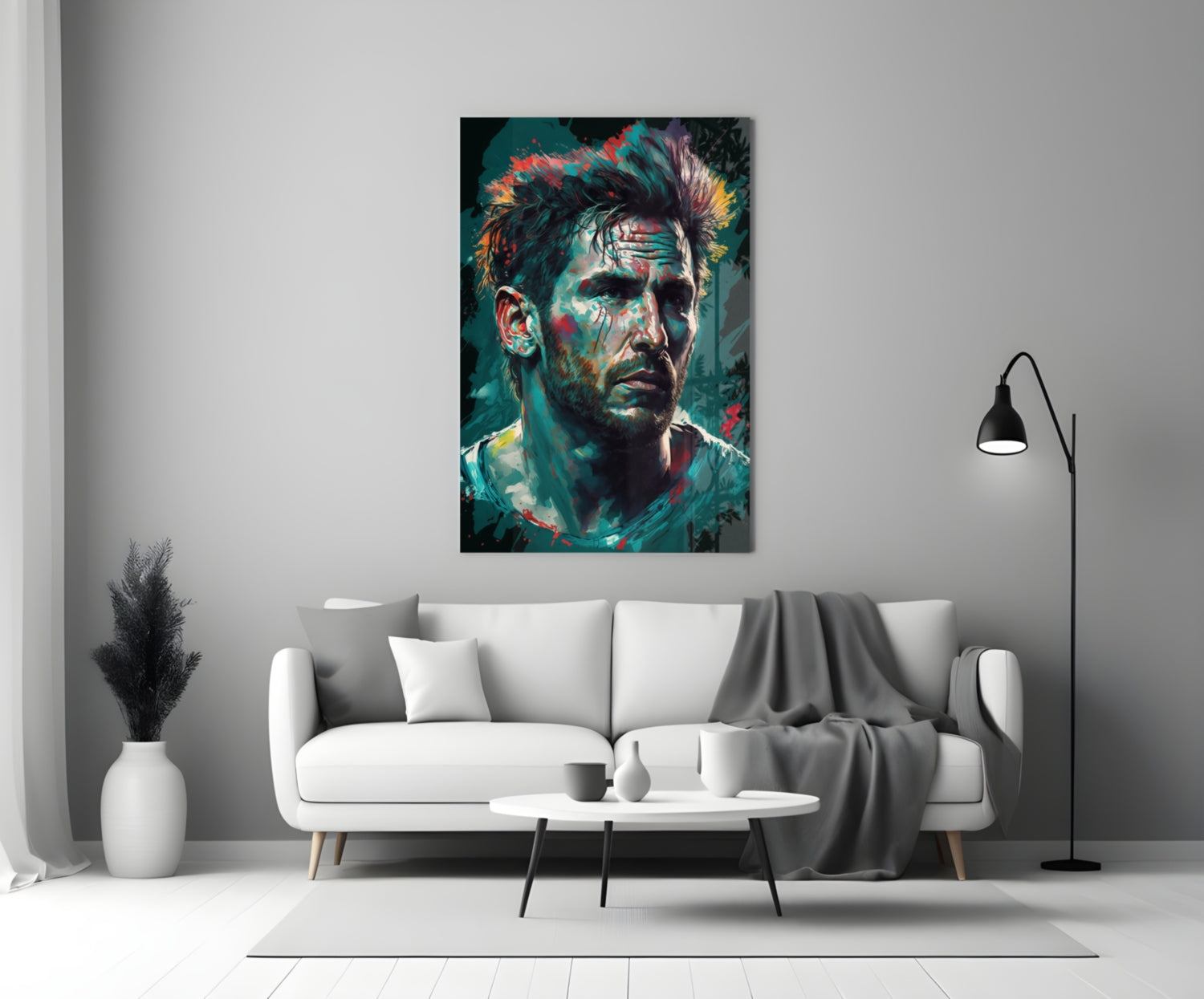 Messi Glass Wall Art  || Designer Collection.