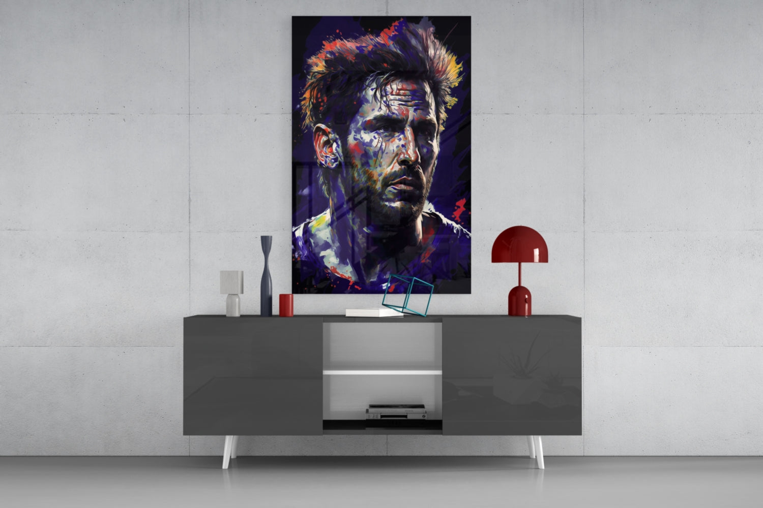 Messi Glass Wall Art  || Designer Collection.
