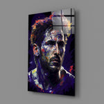 Champion-portrait panel bringing painterly mystery to a contemporary games corner