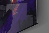 Football icon artwork anchoring a wall with violet-and-charcoal palette