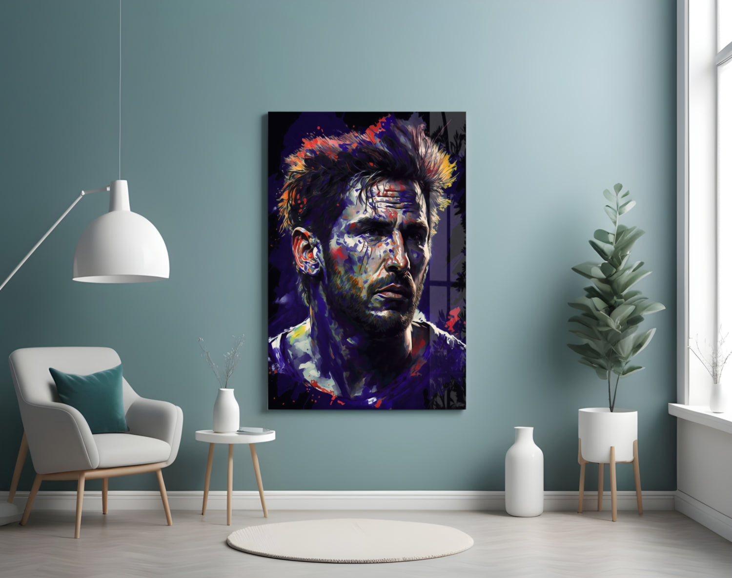 Messi Glass Wall Art  || Designer Collection.
