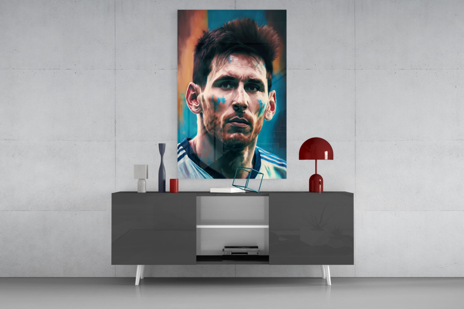 Messi Glass Wall Art  || Designer Collection.