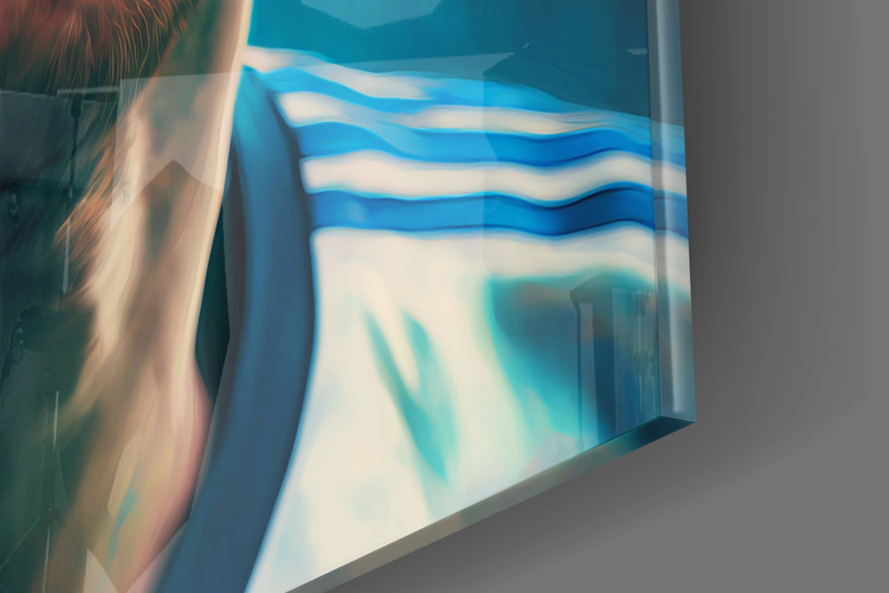 Argentina captain artwork anchoring a wall with albiceleste-and-amber palette