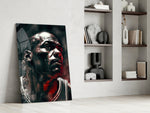 Michael Jordan glass print enhancing a hallway with athletic palette