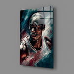 Legend-portrait panel bringing locker-room electricity to a contemporary games corner