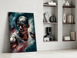 Michael Jordan glass print enhancing a hallway with athletic palette