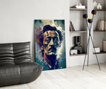 Dali panel adding editorial drama to a reading nook