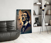 Dali panel adding editorial mood to a reading nook