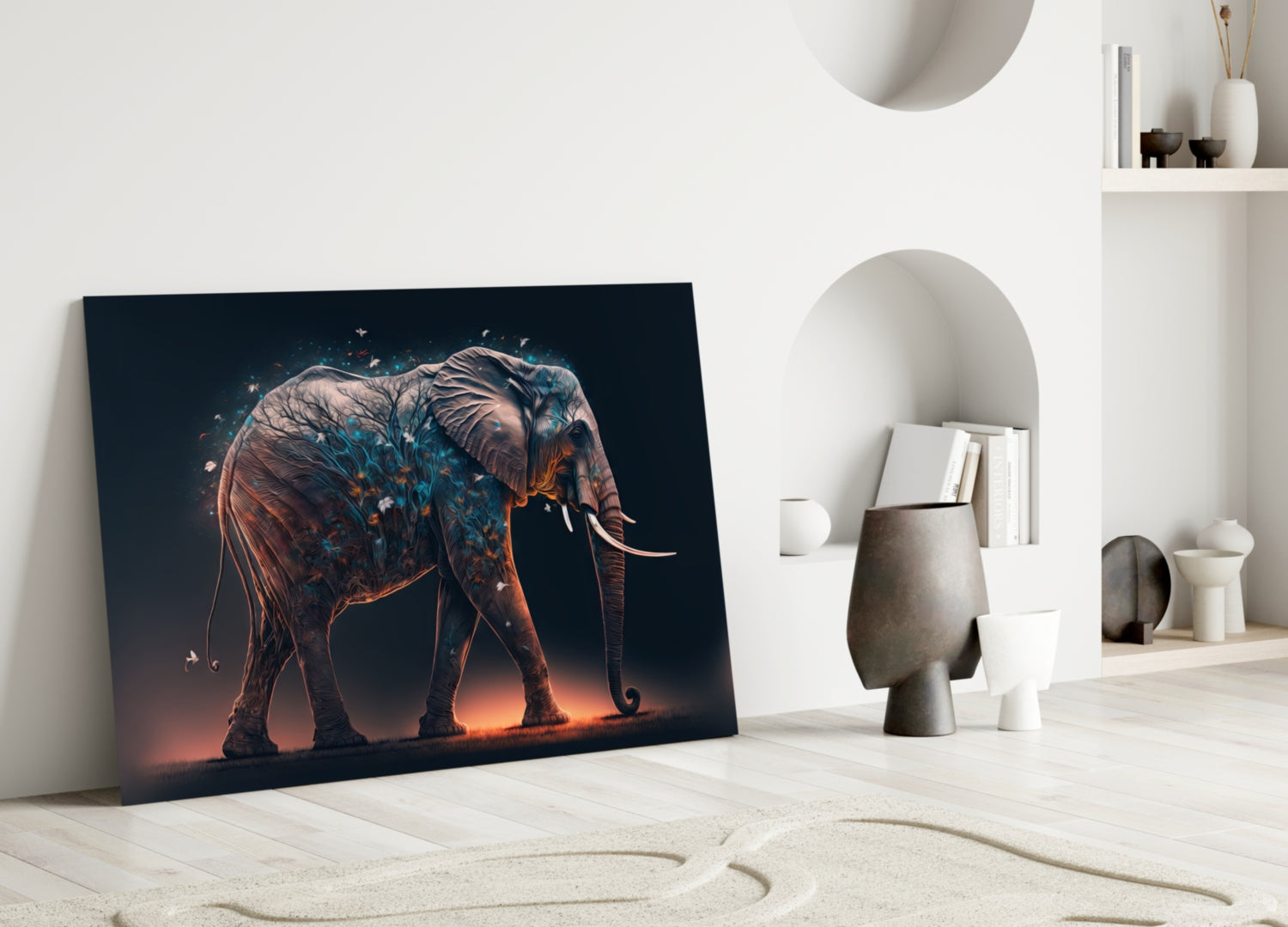 Glory of an Elephant Glass Wall Art  || Designer Collection.