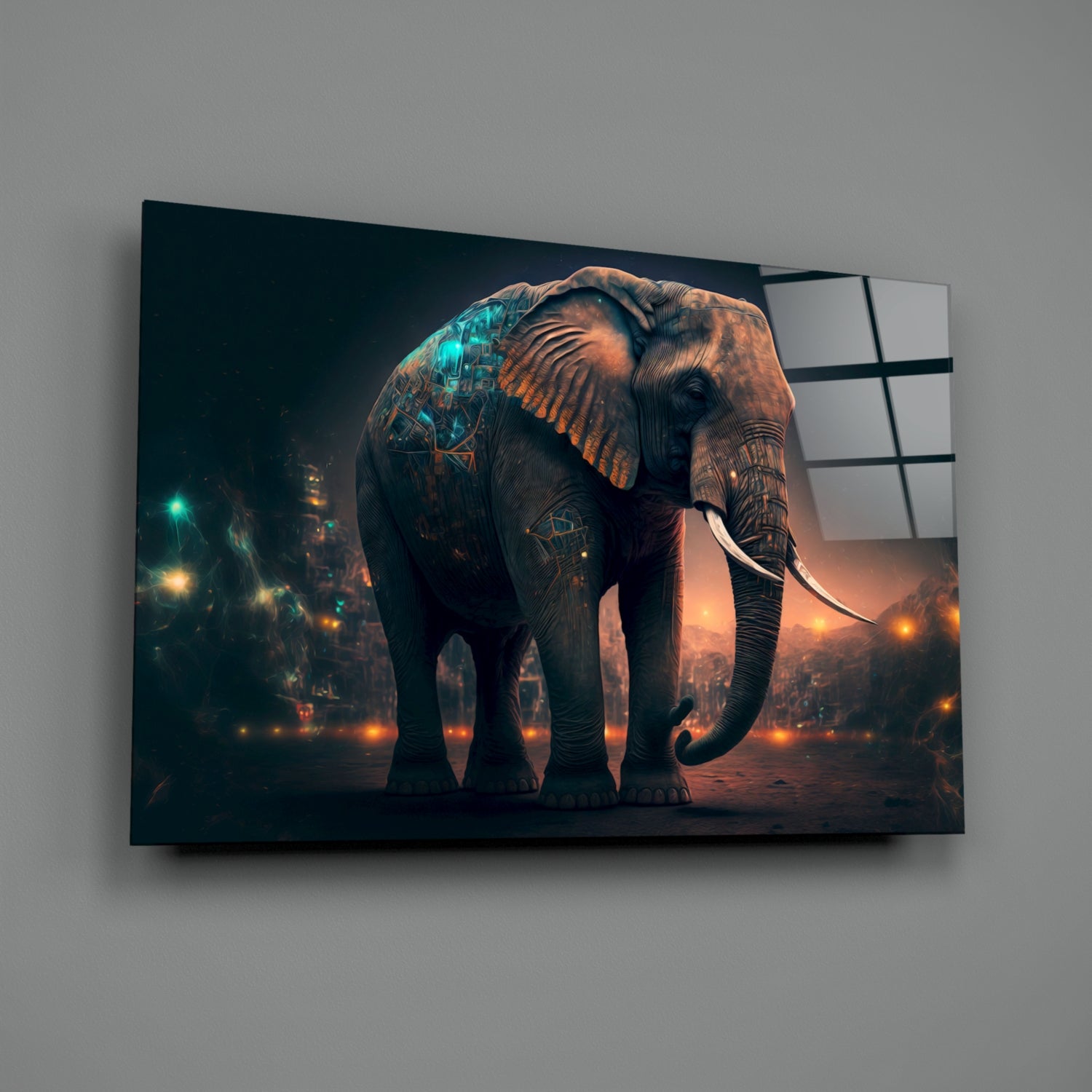 Glory of an Elephant Glass Wall Art  || Designer Collection.