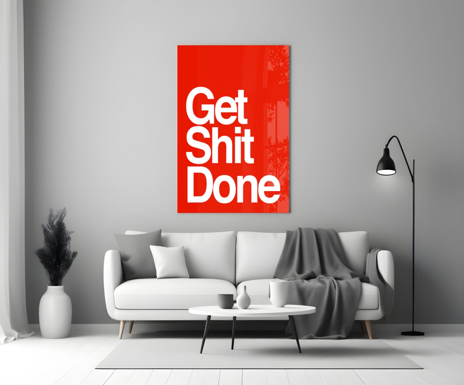 Get Shit Done Glass Wall Art  || Designer Collection.