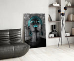 Women panel adding statement glamour to a powder room