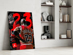 Michael Jordan glass print enhancing a hallway with streetwear palette